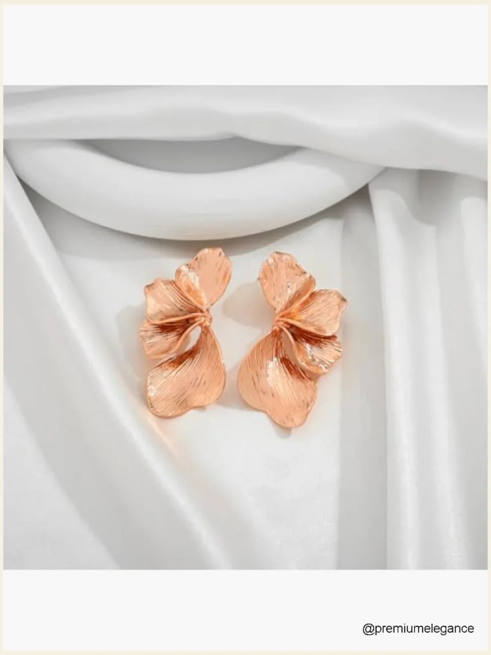 Large Floral Leaf Dangle Earrings Gold Plated Statement Studs Hypoallergenic